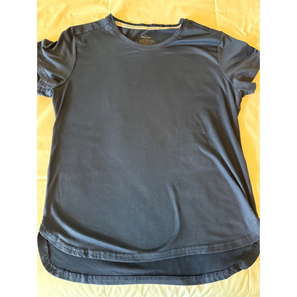Aeropostale Sport Womens Navy Short Sleeve High Low Activewear Tee XL A87 Logo